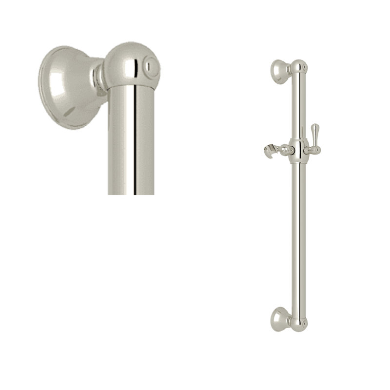 Rohl Shower Grab Bar, Polished Nickel, 26.25" W