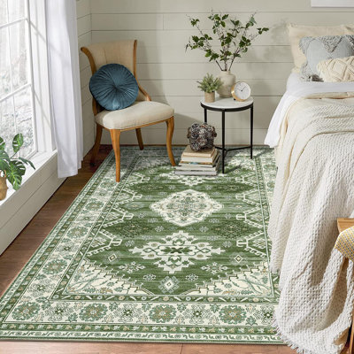 Damour Washable Floral Indoor Rug