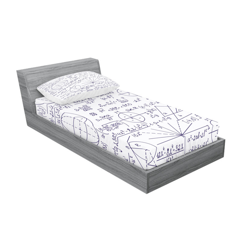 Drap-housse et coussin décoratif modernes Ambesonne, mauve foncé et blanc, Ensemble de draps pour lit simple + 5 pièces supp