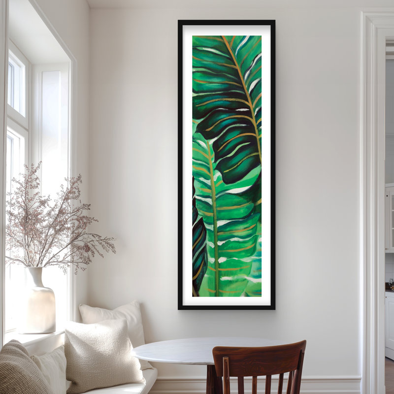 Plusieurs feuilles de plantes exotiques - reproduction encadrée mate pour la décoration