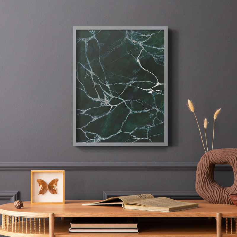 Jade Marble I, reproduction encadrée - bois massif, H 20 po x l 16 po, Cadre photo brun simple