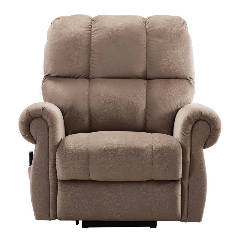 Fauteuil inclinable ergonomique avec masseur en chenille 33,4 po Chason, Brun clair