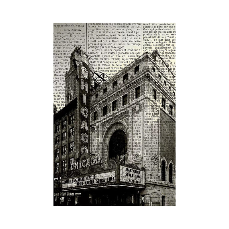 Newspaper City 2 by Kimberly Allen - Print on Canvas, 101.6cm H x 66.04cm W x 1.91cm D, Wrapped Canvas