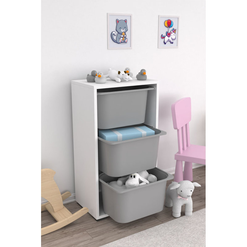 Multi-Purpose Cabinet with Numerous Shelves, White & Grey | 100% Melamine Coated Particle Board, Dimensions: 17.7 x 35.4 x 11.8 inches | Durable Plastic Legs, Wall-Mountable Design Perfect for Organizing Home or Office