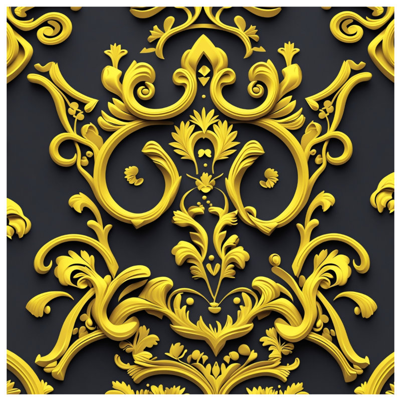 Gold Ornate Scrollwork Double Sided Throw Pillows, 26 x 26 inches