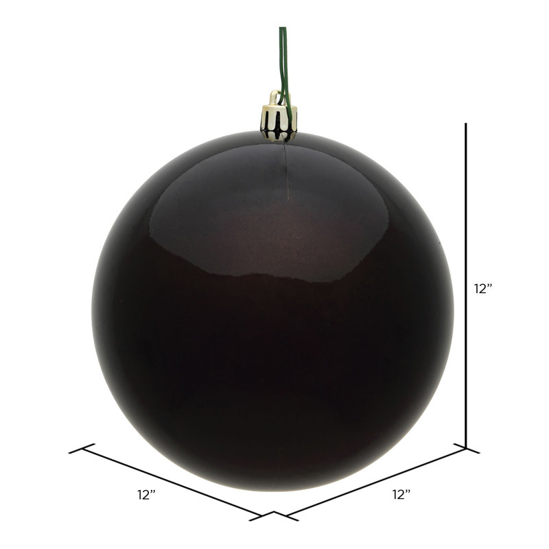 Ornement boule des Fêtes seulement, H 4 po x l 4 po x P 4 po, Noir
