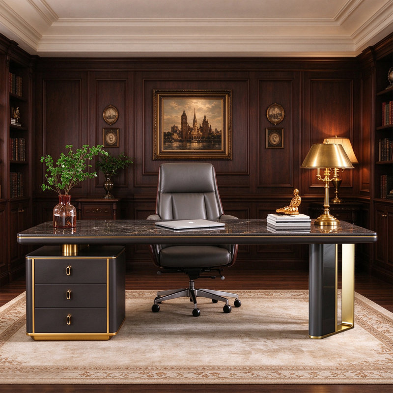Bureau d'écriture avec tiroirs Black Stone