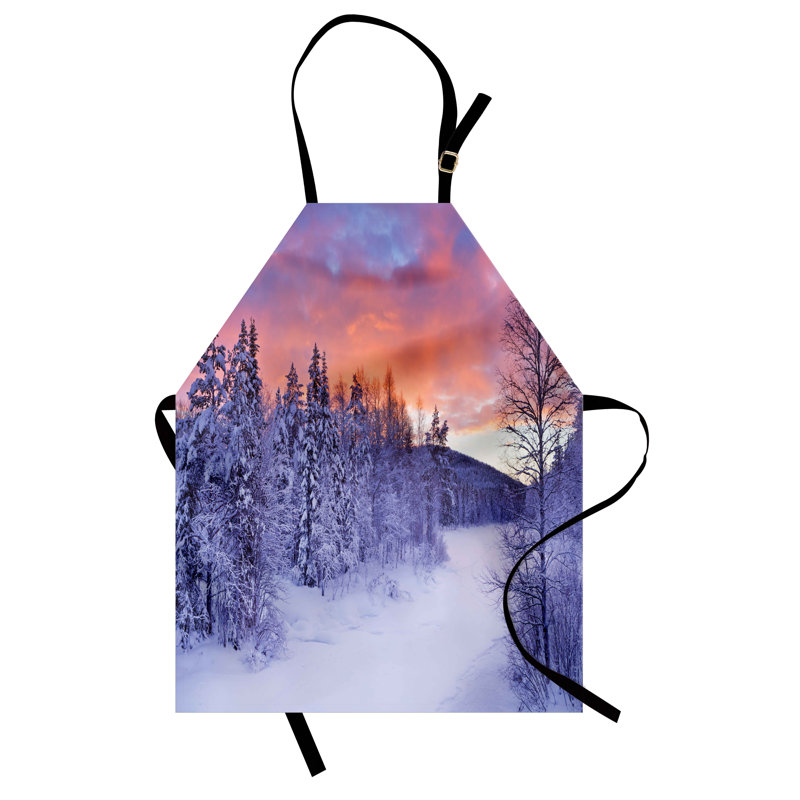 Multicolore, tablier d'hiver East Urban Home unisexe, Frozen River Sunrise