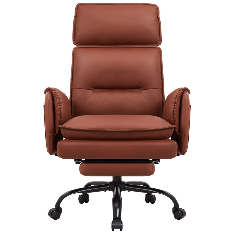 Office Chair with Headrest, Brown