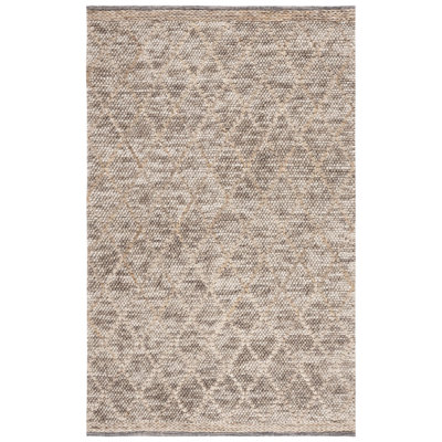 Fabeha Hand Woven Wool/Cotton Geometric Rug in Brown/Natural