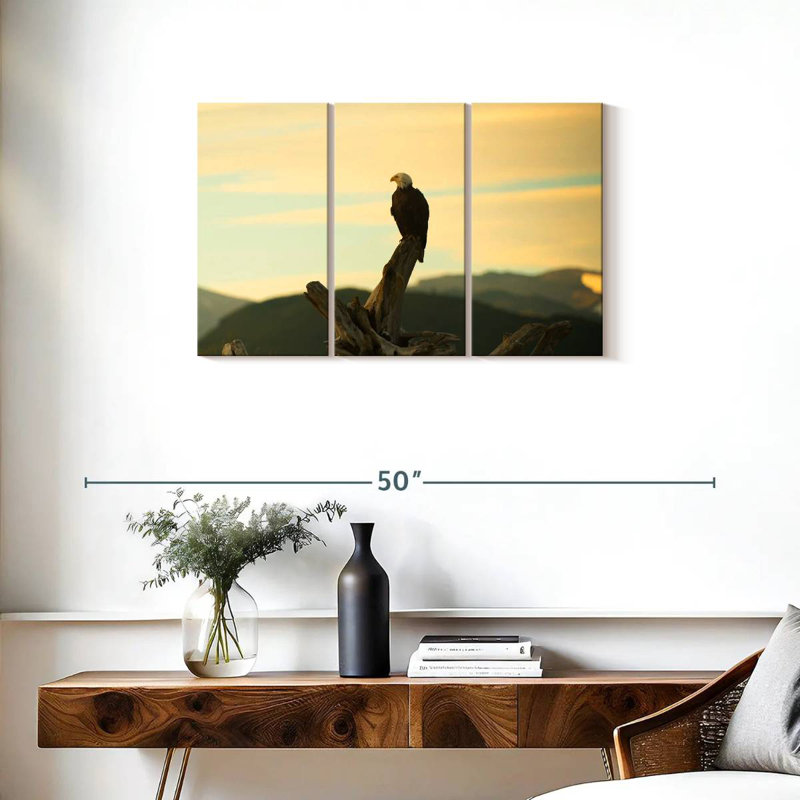 Brampt Eagle At Sunset, 20" H x 33" W