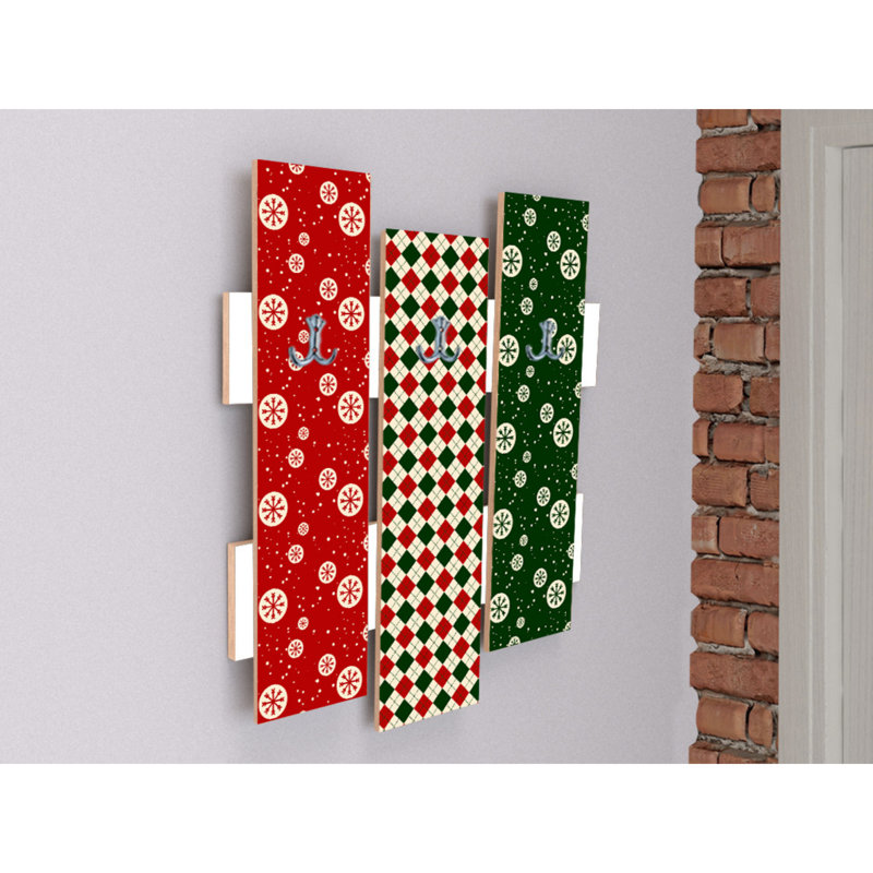Portemanteaux mural rouge / vert / blanc Bourdeau