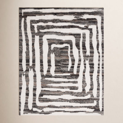 Kass Handmade Wool Ivory/Charcoal Rug
