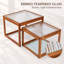 Petites tables basses et de cocktail avec rangement, verre cannelé en bambou Modern Home