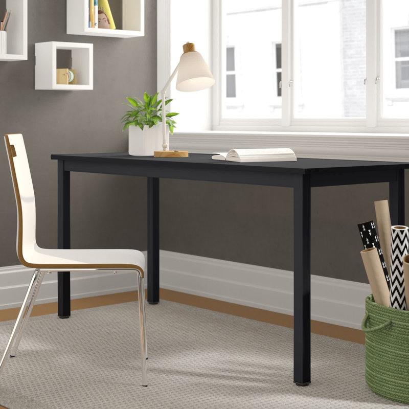 Adero Writing Desk / Computer Desk, Black/Black, 29.5 " H x 63 " W x 23.6 " D
