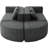 Boneless Modular 114.9" With Unique Curved Modules, Comfortable Seating, And Boucle Fabric For Living Room, 6 Seats, Black - Combined Design, Deep Soft & Wear-1676931119
