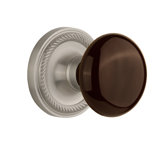 Rope Rosette with Brown Porcelain Door Knob