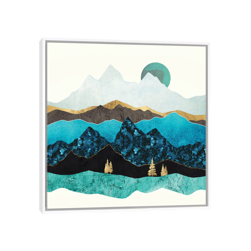 Sarcelle après-midi - impression d'art graphique, Aucun mat, Toile blanche encadrée, H 18 po x l 18 po x 1,5 po