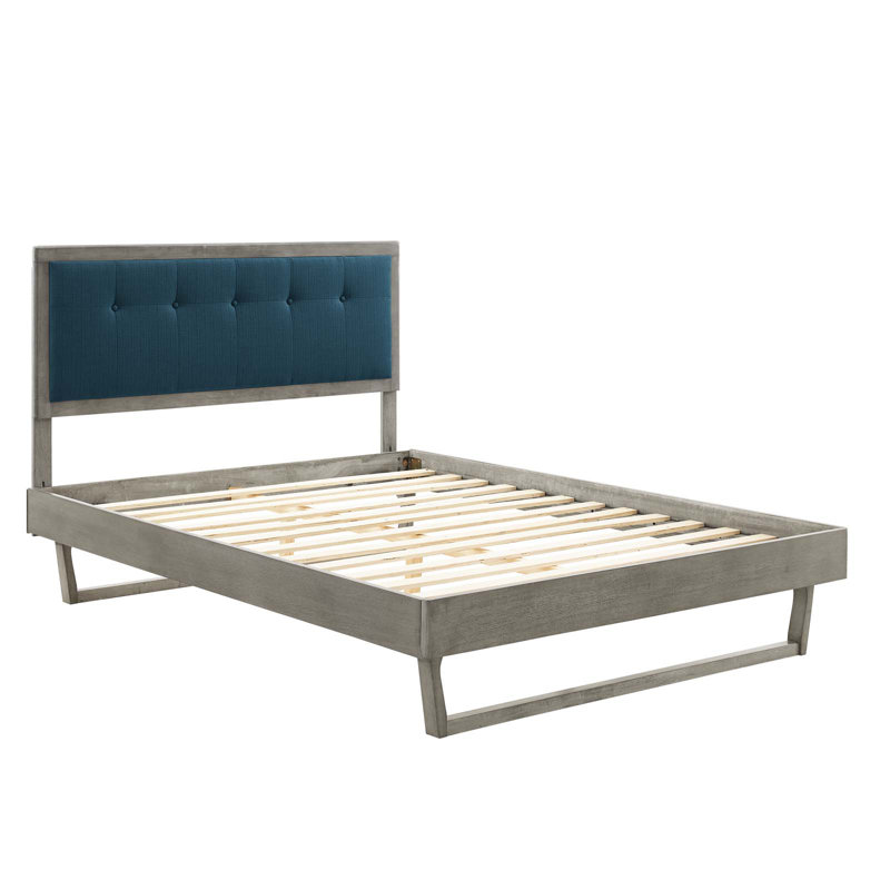 Lit plateforme Willow, Gris / azur, Simple