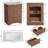 24" Fluted Bathroom Vanity with Sink, Farmhouse Freestanding Vanity Cabinet with 2 Drawers & Flip Drawer, Easy Clean, Walnut-123520199-123520204