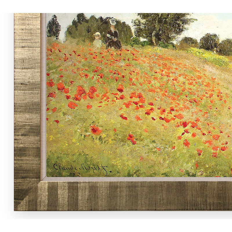 « popy field », reproduction sur toile tendue encadrée, Cadre bronze