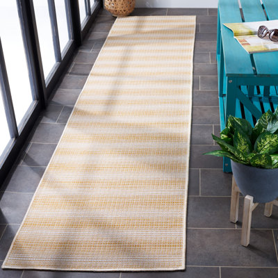 Tribble Area Indoor/Outdoor Area Rug in Yellow/White