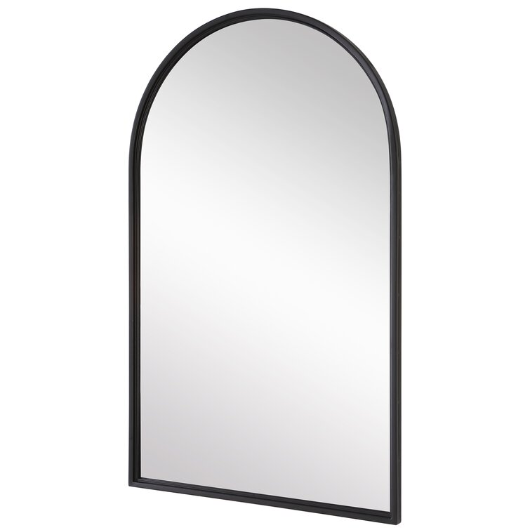 Dandridge Matte Black Metal 24 x 39 Arch Top Wall Mirror - #310H1