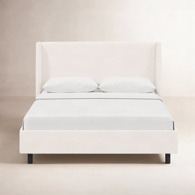 Tilly Linen Upholstered Wingback Bed