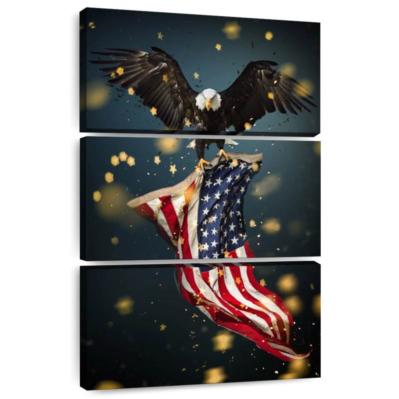 Borges Eagle Carrying USA Flag, 38" H x 24" W
