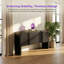 Console à motif de vagues avec 4 portes, tablette réglable, mobilier d'entrée rustique-1137373537