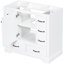 Base d'armoire de salle de bain moderne 36 po - blanc, 6 tiroirs, base en bois massif et look élégant, meuble-lavabo-214621403-214621402
