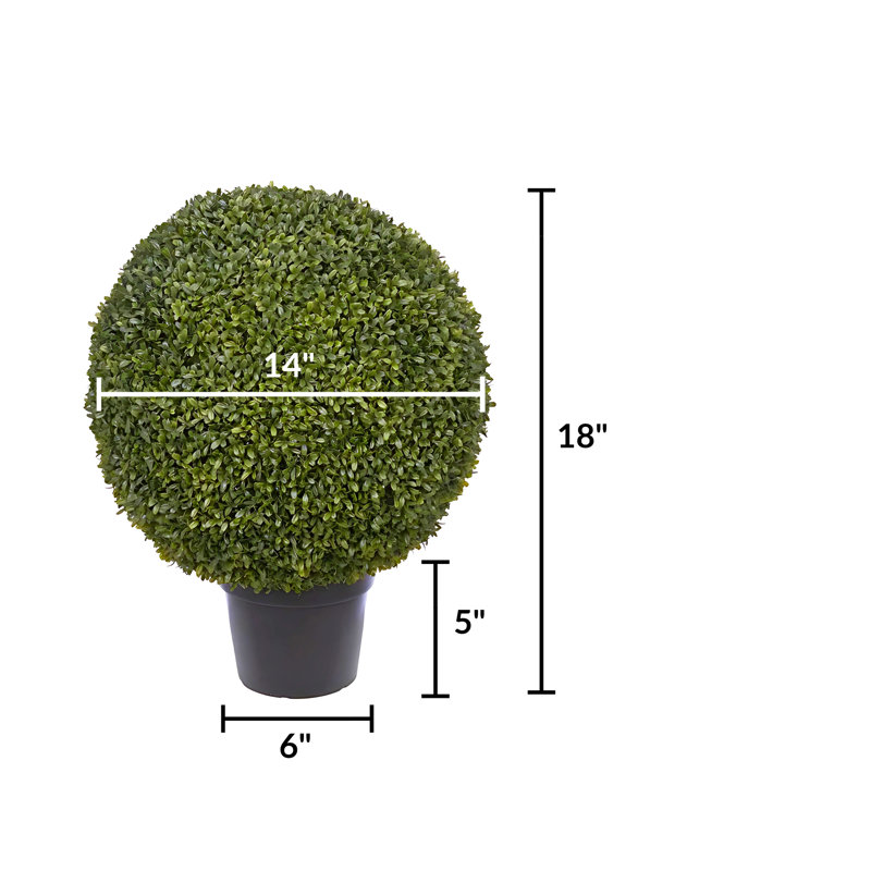 Boule de buis artificielle verte, 14 po de diamètre