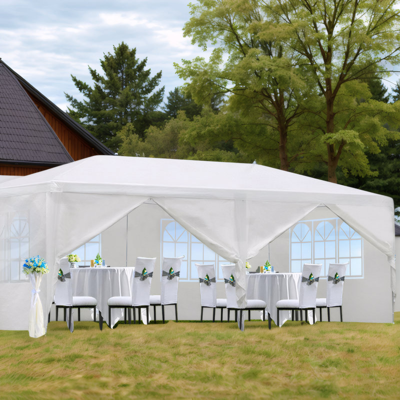 Outdoor Marquee Tent 10x20ft with Removable Walls, Garden Wedding Party Canopy
