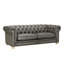 Charterhouse 3.5-Seater in Vintage Flint Top Grain Leather Grey Oak Feet Pewter Studs