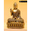 Statue de petit Bouddha de 6 pouces en laiton Vitark Mudra avec incrustation