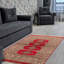 Tapis rouge en laine noué à la main de conception unique 3 pi 1 po x 4 pi 10 po nouvel âge Molly-Ann