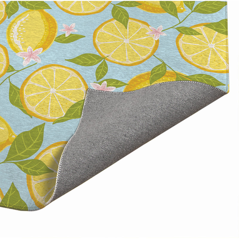 Paillasson citrons, Blue, L 24 po x L 36 po