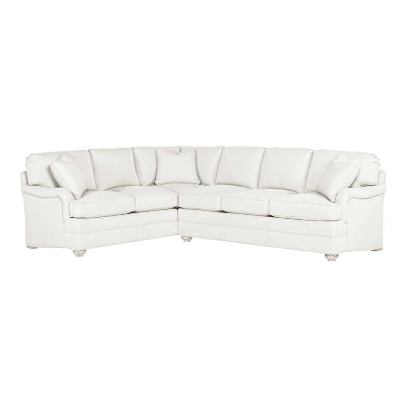 American Bungalow 2-Piece East Lake L- Sectional, Kennelly Snow, Casa Blanca