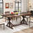 Dariusz 71" Farmhouse Dining Table, Kitchen Rectangular Large Rustic Dinner Table, Adjustable Leg For Dining Living Room-14021330-5412904