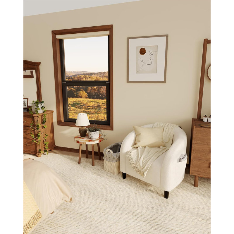 Fauteuil club moderne en tonneau de velours moderne avec accoudoirs souples et facile à assembler pour le salon, la chambre à coucher, le bureau et l'espace de réception