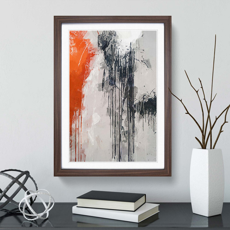 Paint Splashes in Abstract - Framed Print, Walnut Framed, 36cm H x 27cm W x 2cm D