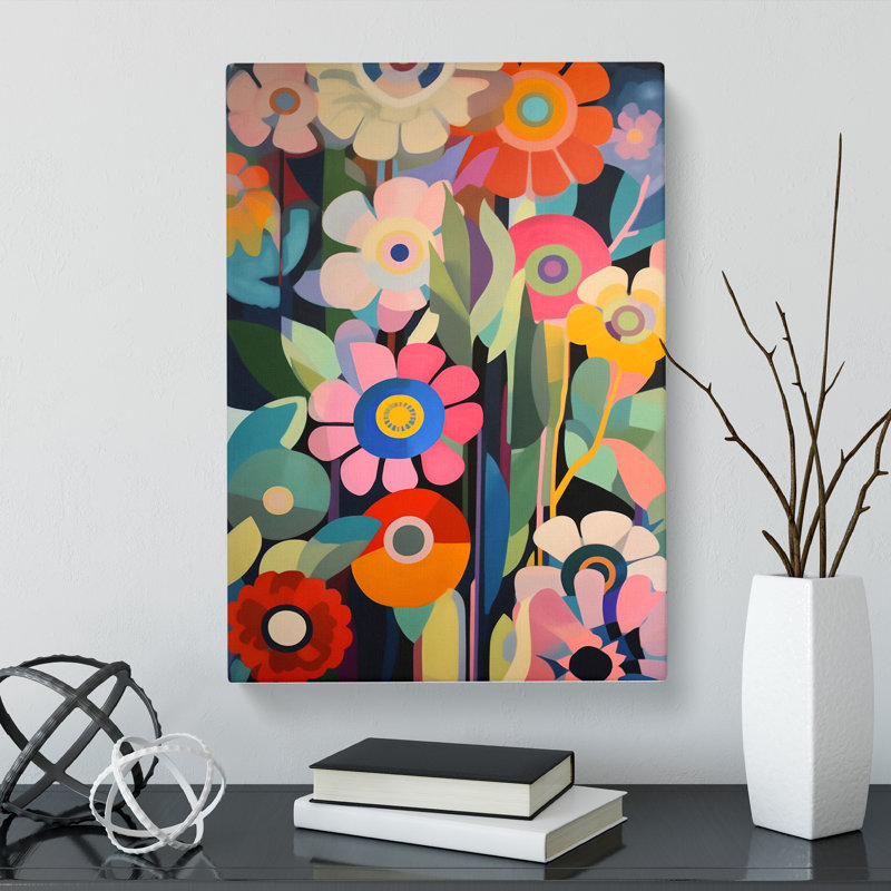 Penright Flowers Retro Vol.6 - Wrapped Canvas, 60cm H x 40cm W x 3cm D