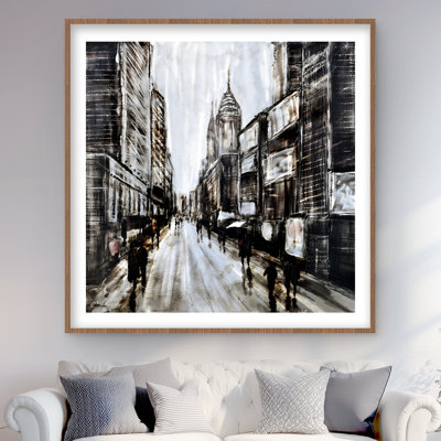 Busy Grey Street - Modern Man, impression encadrée avec passe-partout