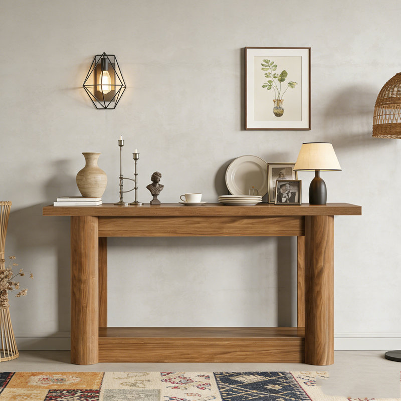 2-Tier Farmhouse Console Table Entryway Sofa Table
