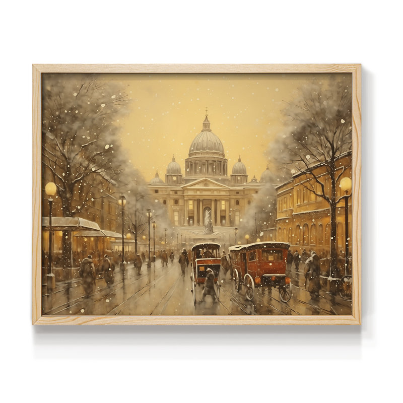Chirstmas Art-CCCXXXVI -Framed Print - Restickable, H 16 po x l 20 po, Naturel