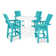 Modern Curveback Adirondack 5-Piece Nautical Trestle Bar Set