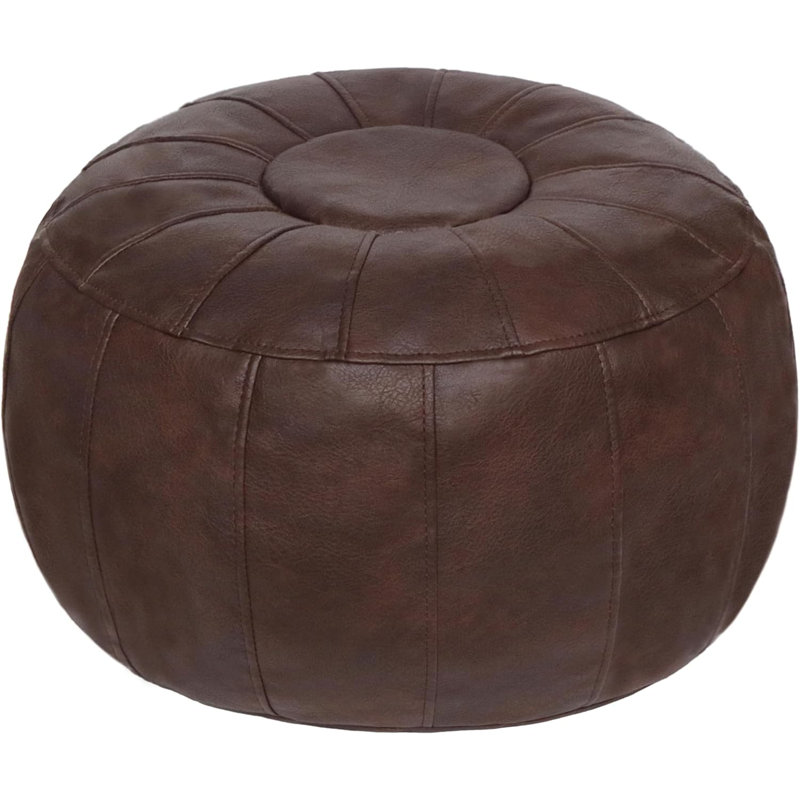 Repose-pieds Colombe, Cuir brun foncé assorti / cuir