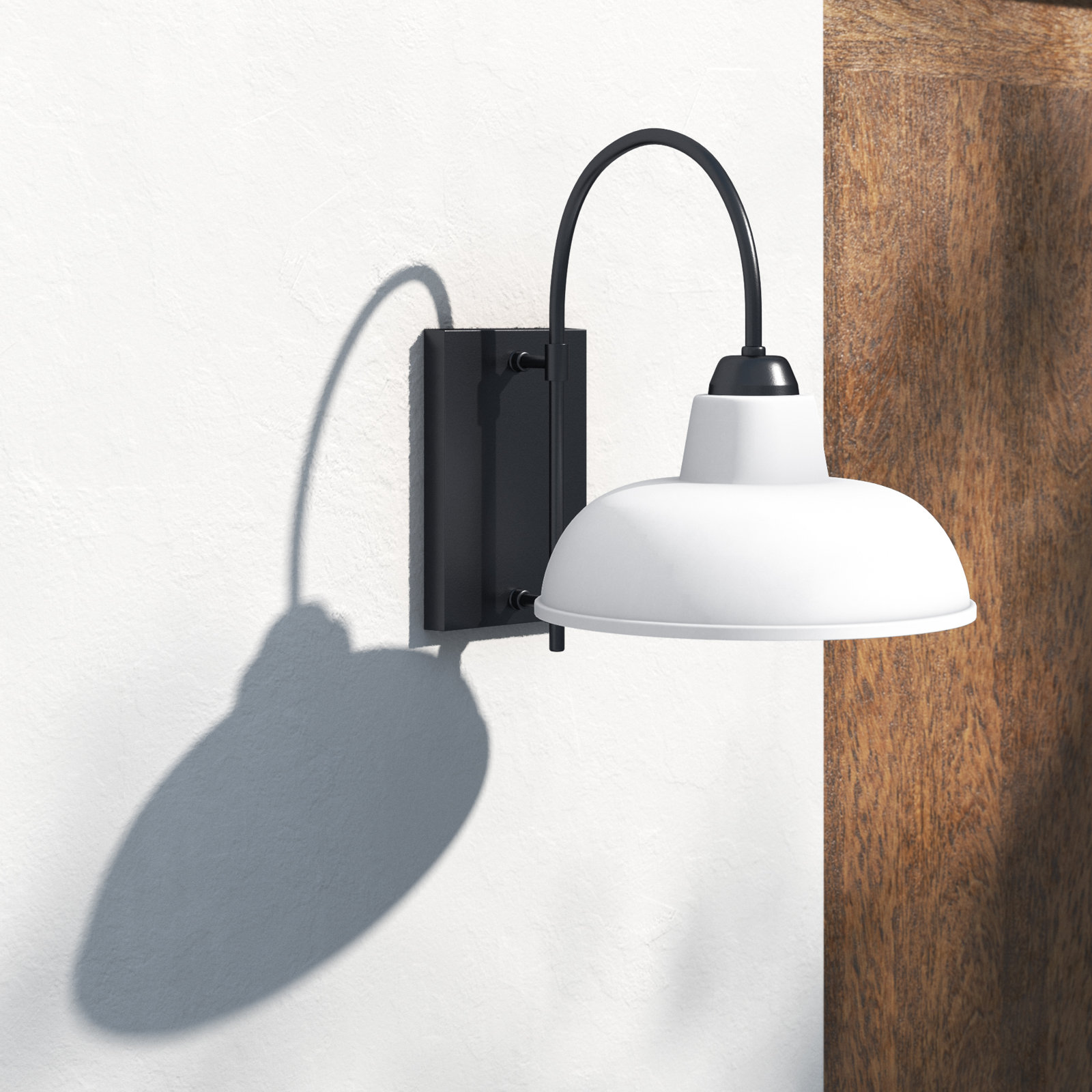 Loma Outdoor Barn Light, White/Black