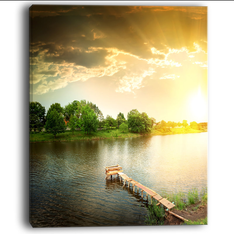 «Lake Under Evening Sun», reproduction de photo sur toile tendue, H 40 po x l 30 po x P 1 po
