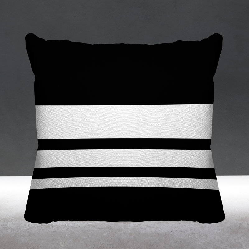 Coussin décoratif intérieur / extérieur Arundel, L 19 po x H 19 po, Noir